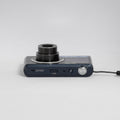 Samsung DV150F blue digital camera — top view with controls