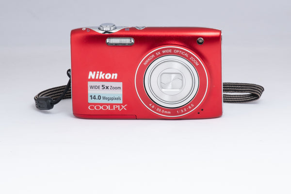 NIKON COOLPIX S3100 red digital camera — front view