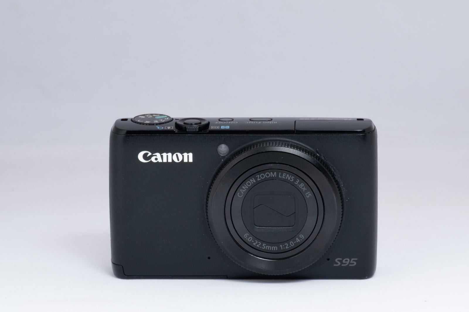 CANON POWERSHOT S95 black digital camera — front view